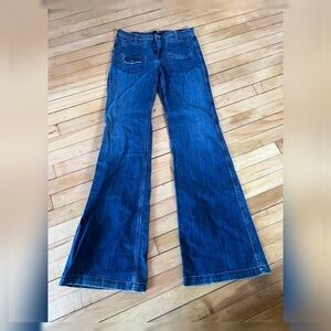 7 for all mankind wide leg jeans double front pockets